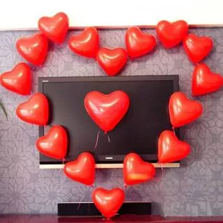 Balon karet latex love hati heart merah putih red white cinta valentine ulang tahun lamaran hbd