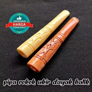 PIPA ROKOK CANGKLONG GADING GAJAH SINTETIS UKIR DAYAK BATIK KLASIK