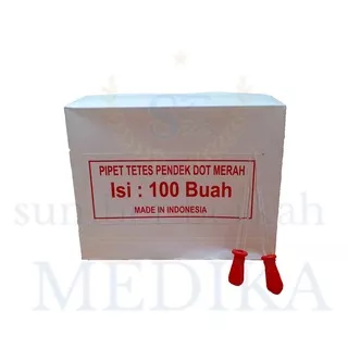 PIPET TETES KACA PENDEK/ PIPET KACA PENDEK DOT MERAH