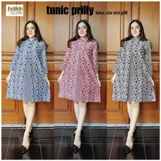 Tunik kerja bahan katun Prilly atasan model  pias depan baju batik wanita ibu remaja seragam seragaman putri dewasa unik cantik modis fashion muslim muslimah ploy modern aeragam seragaman kembaran natal  kekinian