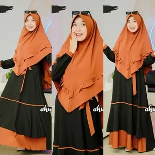 (ORIGINAL) gamis Terbaru Riyanti Set Hijab Syar`i by Aku Karissa/ Gamis set hijab/ gamis set/ gamis remaja/ gamis wanita fashion muslim