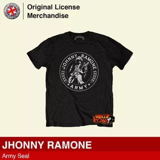 JOHNNY RAMONE Johnny Army Seal Kaos Band Musik Original Punk Rock Guitarist Licensed Tshirt Impor US