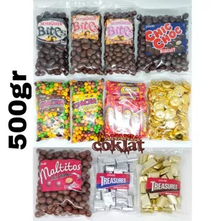 COKLAT DELFI 500gr - SILVERQUEEN BITES CHACHA TREASURES CHICCHOC MALTITOS CHEWEEZ ROUNDIES DRAGEES