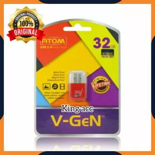 USB FLASHDISK FLASDISK FLASDIS FLESDISK PLESDIS V-GEN VIGEN ATOM 2.0 USB FLASH DISK VGEN 32GB 32 GB