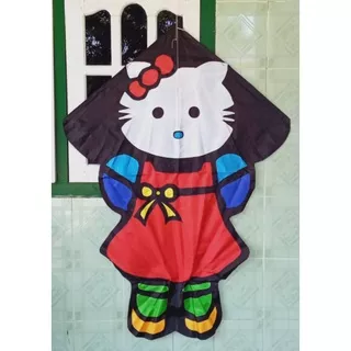 Layangan Kain Lipat Gambar Hello Kitty / Grosir Layang Layang Hias