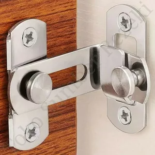 Pengait Kunci Geser Pintu Stainless Steel Besi Push Baja Lock Door Engsel Siku Putar 90 Derajat