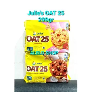 Julie`s oat 25 coklat strawberry 200 g julies julie chocolate chip hazelnut strawbery biskuit cokelat choco gandum kue striberi stawbery stawberry