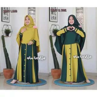 Baju Gamis Muslim Wanita / Syafina Syari / Fashion Wanita remaja Terbaru Murah / Dress Plus Jilbab / Gamis Plus Hijab