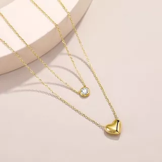 AZ215 [COD?] Heart Pendant Necklace Charm Multilayer Chain Necklaces Women Jewelry Accessories