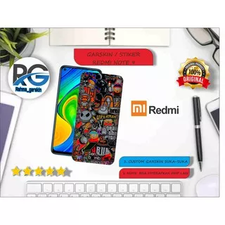 garskin hp redmi note 9 motif top stiker code 1-2 free custom motif via chat