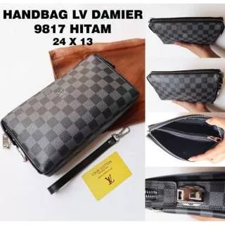 Handbag clutch tas tangan LV pria wanita damier black