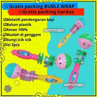 Mainan Anak Kerincingan Icik Icik Set Isi 2Pcs Tangkai Bulat Bola Lucu Mainan Maenan Maianan Anak Bayi Cowo Cowok Laki Laki Anak Perempuan Cewe Cewek Edukasi 1 2 3 4 5 6 7 Bulan Terbaru Murah Best Seller Viral Hadiah Kado Ulang Tahun