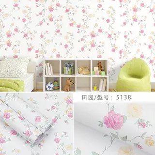 Wallpaper Dinding / Wallpaper Sticker Bunga Pink Kuning