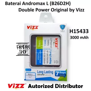 Baterai Vizz Double Power Original Smartfren Andromax L H15433 B26D2H Batre Batrai Dual Battery Ori HP Handphone