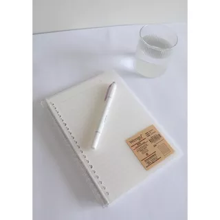 Clear Notebook Wengu |  Binder Refillable | Notebook Garis ukuran A5/ B5 | Ruled Buku Catatan
