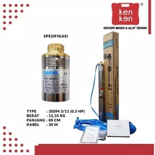 Pompa Submersible Mesin Pompa Air 3 Inch 1/2 PK Pompa Celup 3 0,5 HP