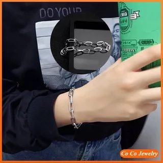 Co Co Gelang Rantai Titanium Steel Gaya Korea Untuk Wanita