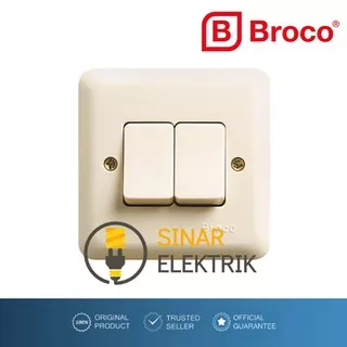 Saklar Lampu Rumah BROCO New Gee Seri Krem - 2 Jalur IB Inbow Grosir SNI