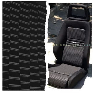 Bahan Kain Jok Recaro Hitam Bergaris