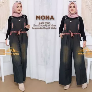 Mona #2 Jumpsuit Overall Celana Jeans Denim Pakaian Wanita