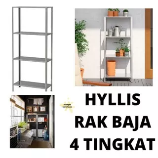 HYLLIS Rak Baja/Rak dalam&Luar Ruangan/Rak Pot tanaman 4 tingkat