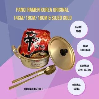 Panci Ramen Ramyun Ramyeon Pot Korea 14CM 16CM 18 CM dan Sujeo Gold Original Korea