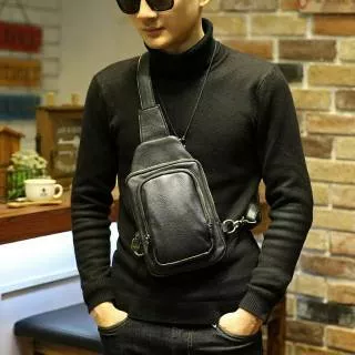 (IMPORT) SLING BAG CASUAL MAN | TAS SELEMPANG KULIT PREMIUM PRIA