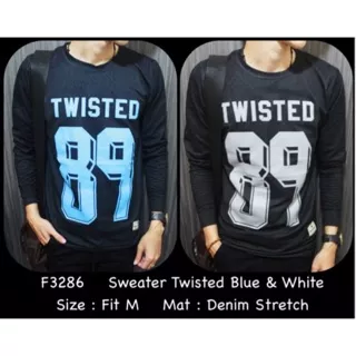 YQ - F3286 SWEATER COWOK / SWEATER DENIM TWISTED 89 / SWETER PRIA