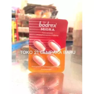 Obat BODREX MIGRA 1 STRIP @ 4 KAPLET | Obat Sakit Nyeri Kepala Migrain