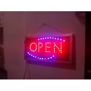 Tulisan Lampu Led Sign OPEN cafe salon|Papan Promosi|Nama|TOKO USAHA