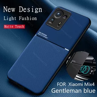 For Xiaomi MIX 4 Mix4 Case Leather Texture Car Magnetic Holder Phone Covers Matte Phone Case Fashion Hard Soft Anti Shock Shockproof Casing TPU New Leather Magnetic Cover