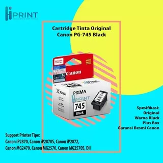 Cartridge Tinta Original Canon PG745 PG-745 PG 745 Black, Cartridge Printer Canon TR4570S TS207 New