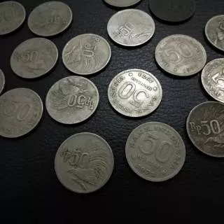 Uang Kuno Koin 50 Rupiah Rp.50 Edisi Tahun 71 / 1971 Logam Bulet Koleksi Kolektor Mahar Unik Murah