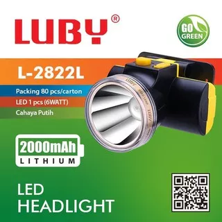 Luby Senter Kepala Super Terang LED L-2822L Lampu PUTIH 6 Watt