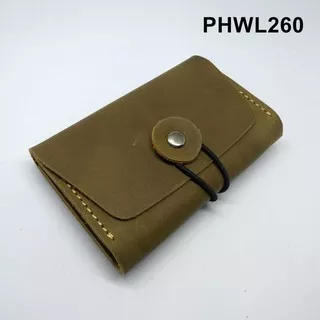 dompet kartu muat banyak model tali karet warna olive - PHWL260