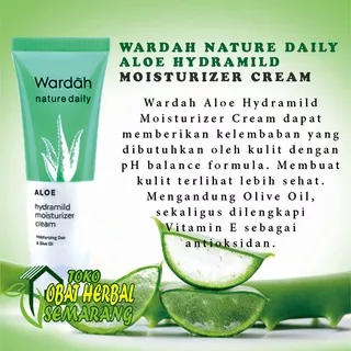 Kosmetik Wardah Nature Daily Aloe Hydramild Moisturizer Cream 40 ml – Pelembab Menghaluskan Dan Melembutkan Kulit STAR COD Ori cod Raja Herbal Semarang Lidah Ekstrak Liday Buaya Minyak Zaitun