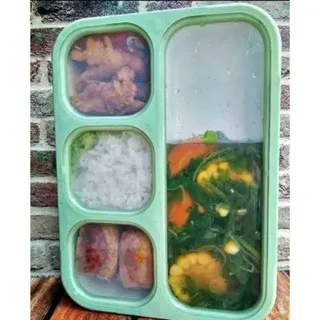 Lunch Box Yooyee Grid 4 Sekat Leak Proof / Tempat Makan Yooyee Anti Tumpah sekat 4