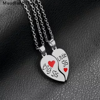 ?Maudland? 2Pcs/Set Best Sister Pendant Necklace Silver Borken Heart Women Necklace Jewelry ID