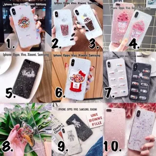 Glitter Case IPHONE OPPO VIVO XIAOMI SAMSUNG A7 A9 2018 Y91 Y95  S10 S10+ M20 Redmi 5a 6a 4x V15 A2 OPPO A3s A5s A7 F9 A5 A9 2020 A52 A92 A72 A74 A54 RENO 2 3 4 5 6 PRO VIVO X50 X60 S1 Y30 Y50 Y11 Y17 Y15 Y12 V9 Y1s Y93 Y91c S1 REDMI NOTE 9 10 Pro