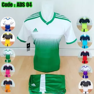 [ AD 04 ] Baju Olahraga Jersey Sepak Bola Kaos Setelan Futsal / Volly / Badminton Adidas