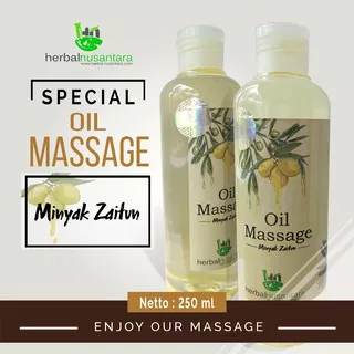 Massage oil zaitun 100% asli herbal Nusantara 250`ml minyak urut bekam gosok dan pijat