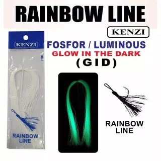 Rainbow line flasher bulu kilat bulu mutiara assist hook GID glow in the dark fosfor luminous