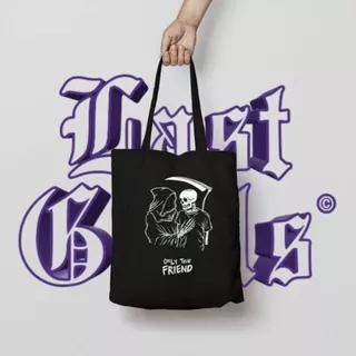 Tote bag BEST FRIEND TENGKORAK totebag resleting bergambar / canvas / distro / totebag jinjing hitam polos vintage