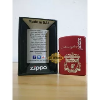Zippo Korek Api Custom Logo Tim Bola Liverpool YNWA Free Nama Souvenir Kado