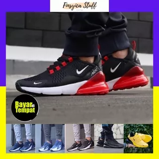 Sepatu Pria Nike Air 270 Grade Original Sneakers Sport Cowok Olahraga Joging Running Senam Fitness Laki Laki Remaja Dewasa Keren Viral Trends Men Shoes Spatu Sneker Seneker Sniker Santai Main Jalan Jalan Touring Merah Navy Kuning Full Hitam Fashion Pria