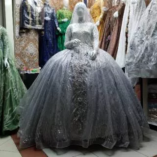 Gaun pengantin full payet mewah/wedding dress