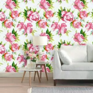 Wallpaper Sticker Mawar Pink - Size 45 cm x 10 meter