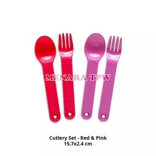 cutlery merah pink (2pasang)