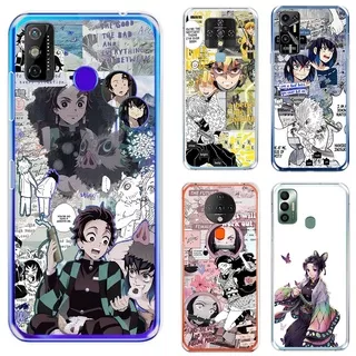 Tecno Spark 6 Go 2020 7 Pova 2 Camon 16 17 Pro 17P KE5 KE7 LD7 CG7 CG8 Soft TPU Phone Case Casine LZ65 Kimetsu no Yaiba Anime Transparent Cover