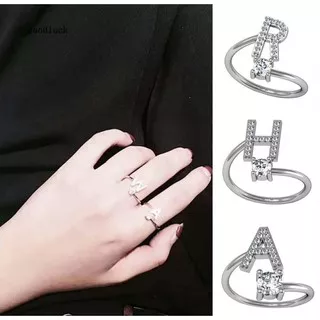 Cincin Motif Huruf Alfabet Inggris Cincin Wanita c3 ( A-M ) B18